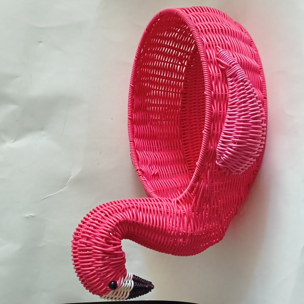 SALE: Ciroa Pink Flamingo Woven Basket